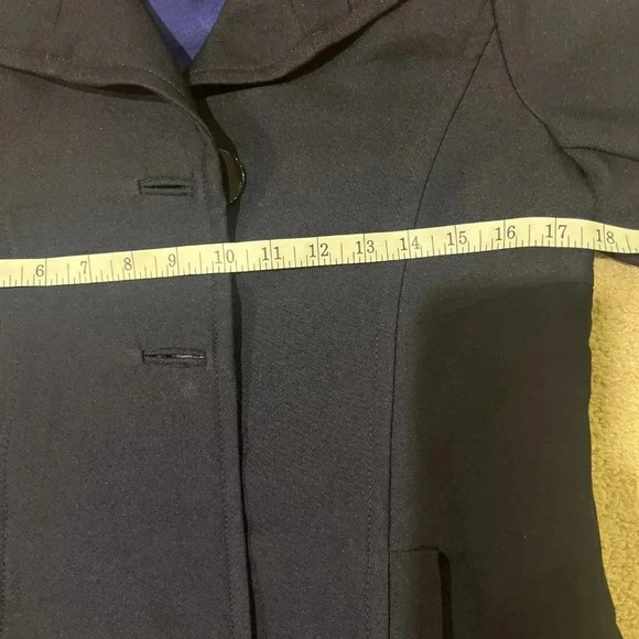 Anthropologie Wellesley Pleated Peacoat in Navy Blue - Women's Size Extra Small - Picture 10 of 10